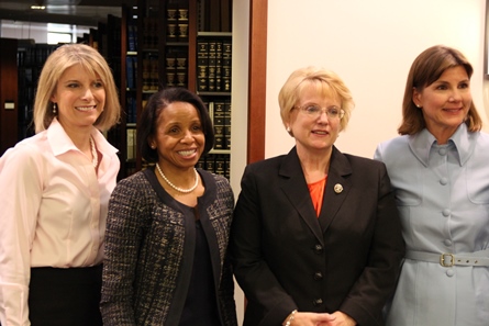 From left to right: Minnesota Women Lawyers President Pam Rochlin, Supreme Court Associate Justice Wilhelmina Wright, Supreme Court Chief Justice Lorie Gildea, and Minnesota Attorney General Lori Swanson all spoke at the reception.