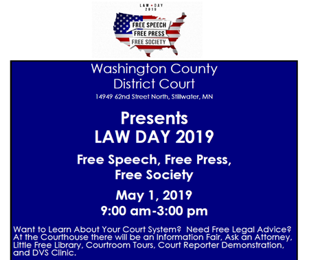 Washington County Law Day Poster with Event Information