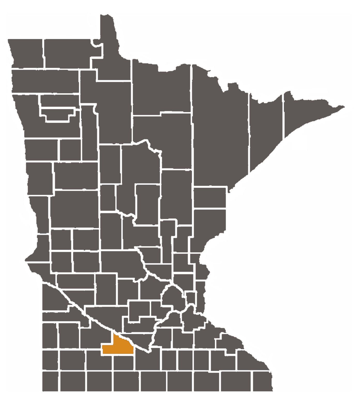 Minnesota map with Brown County highlighted.