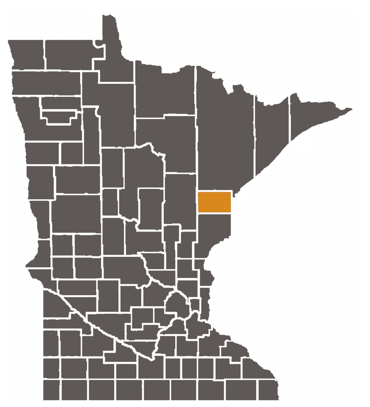 Minnesota map with Carlton County highlighted