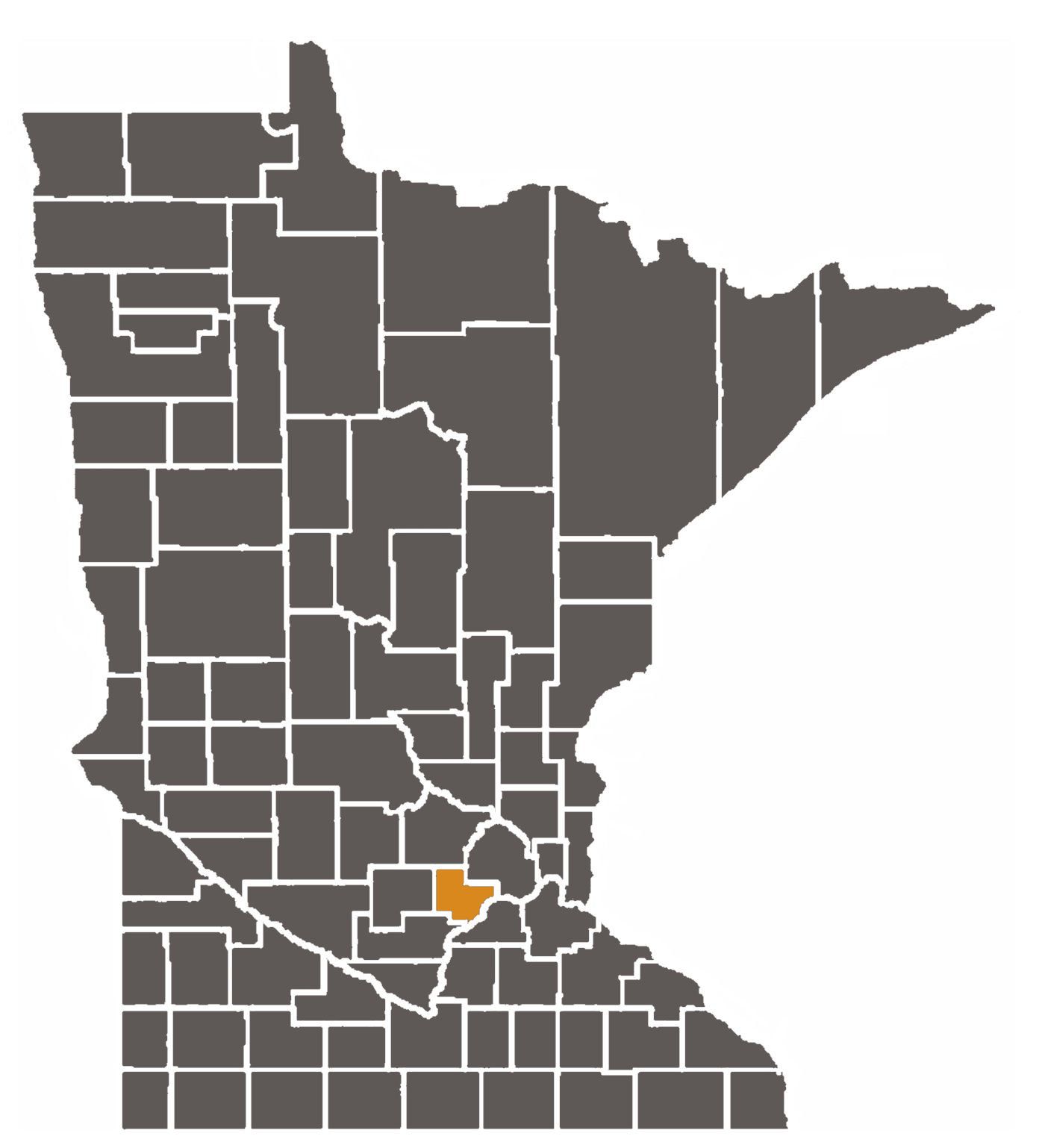 Minnesota map with Carver County highlighted.