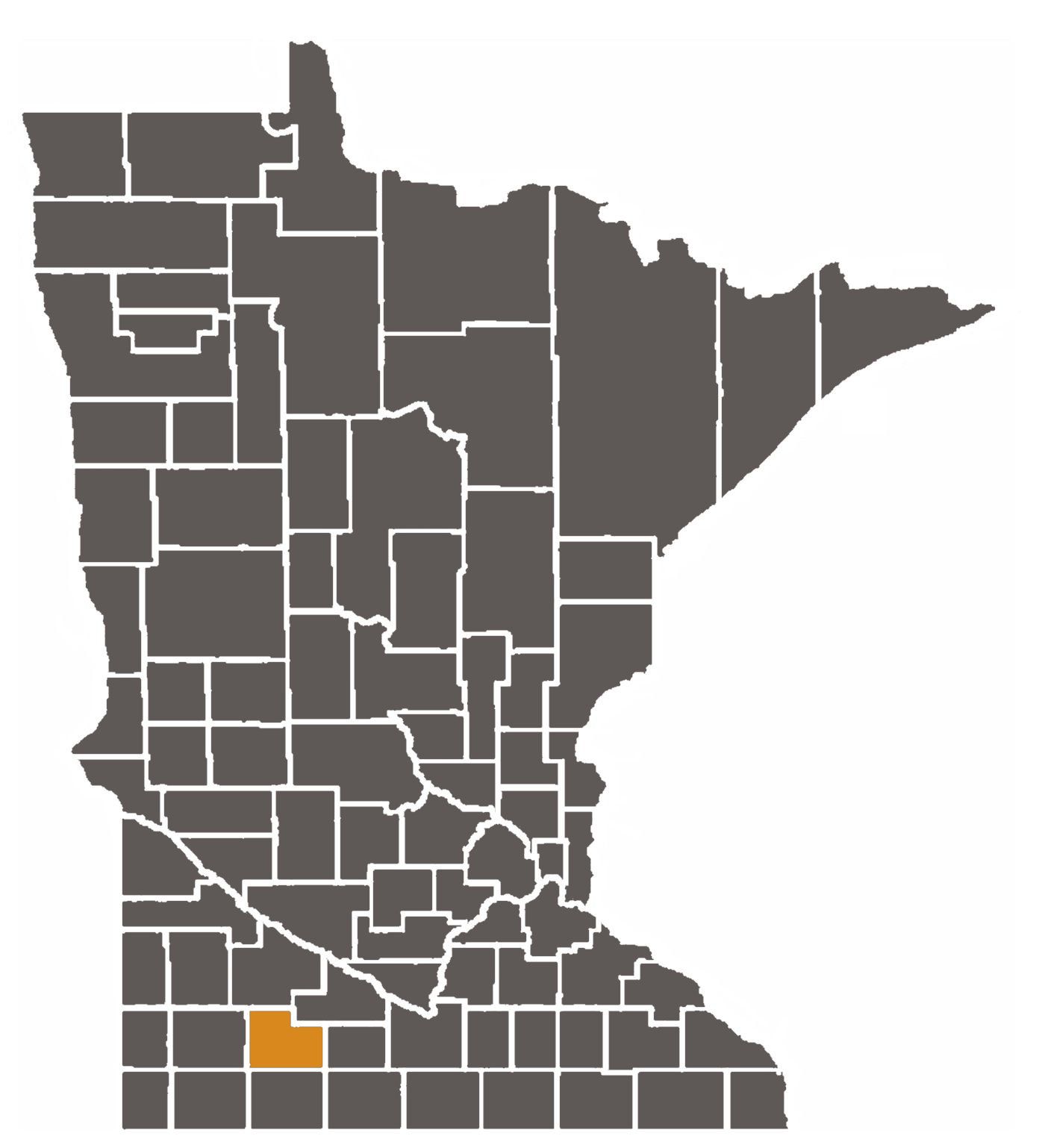 Minnesota map with Cottonwood County highlighted.