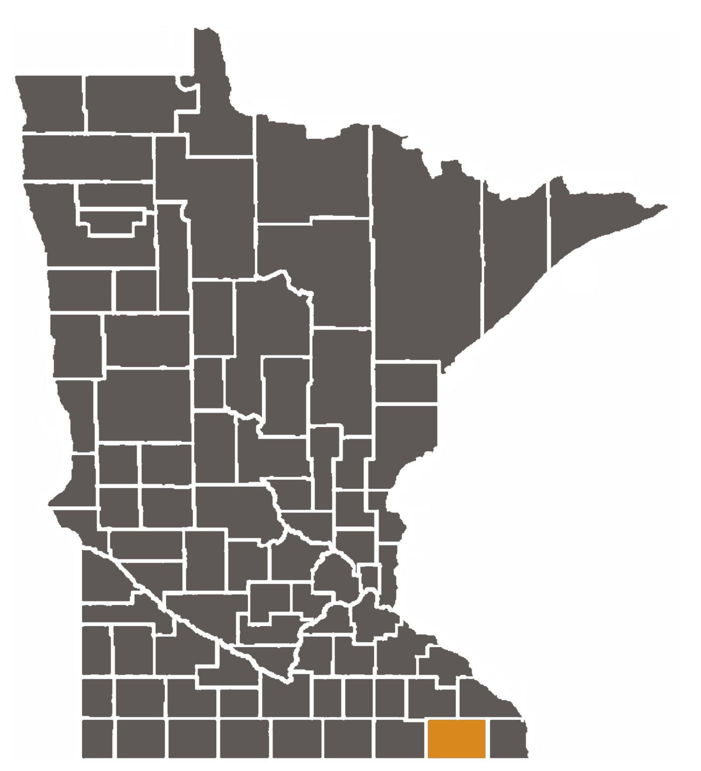 Minnesota map with Fillmore County highlighted.