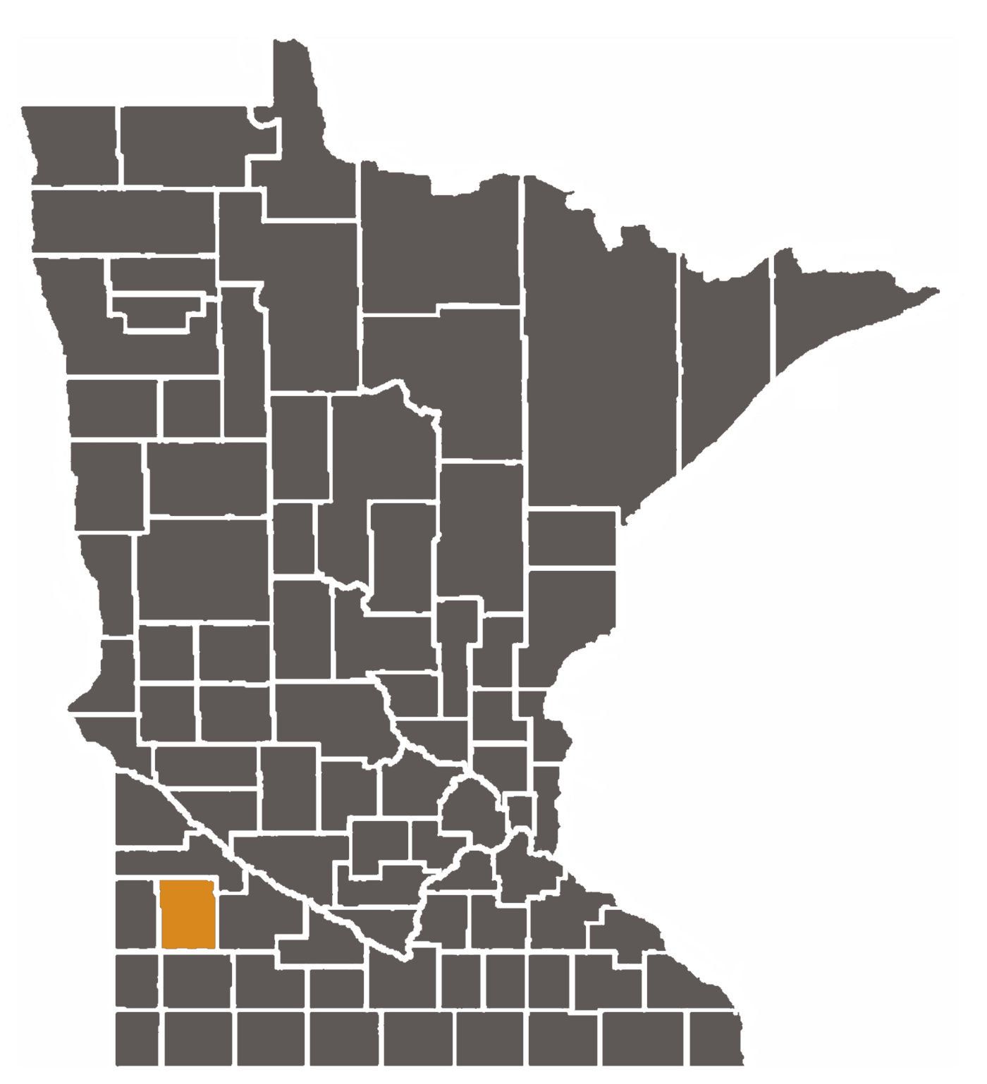 Minnesota map with Lyon County highlighted.
