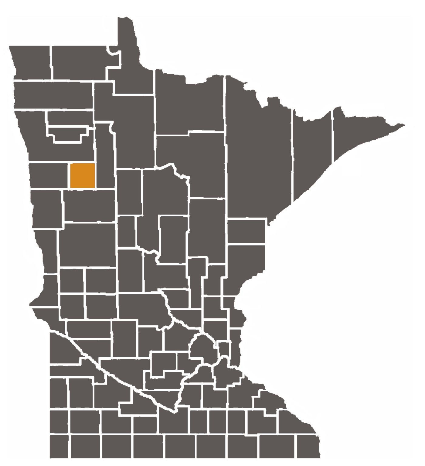 Minnesota map with Mahnomen County highlighted