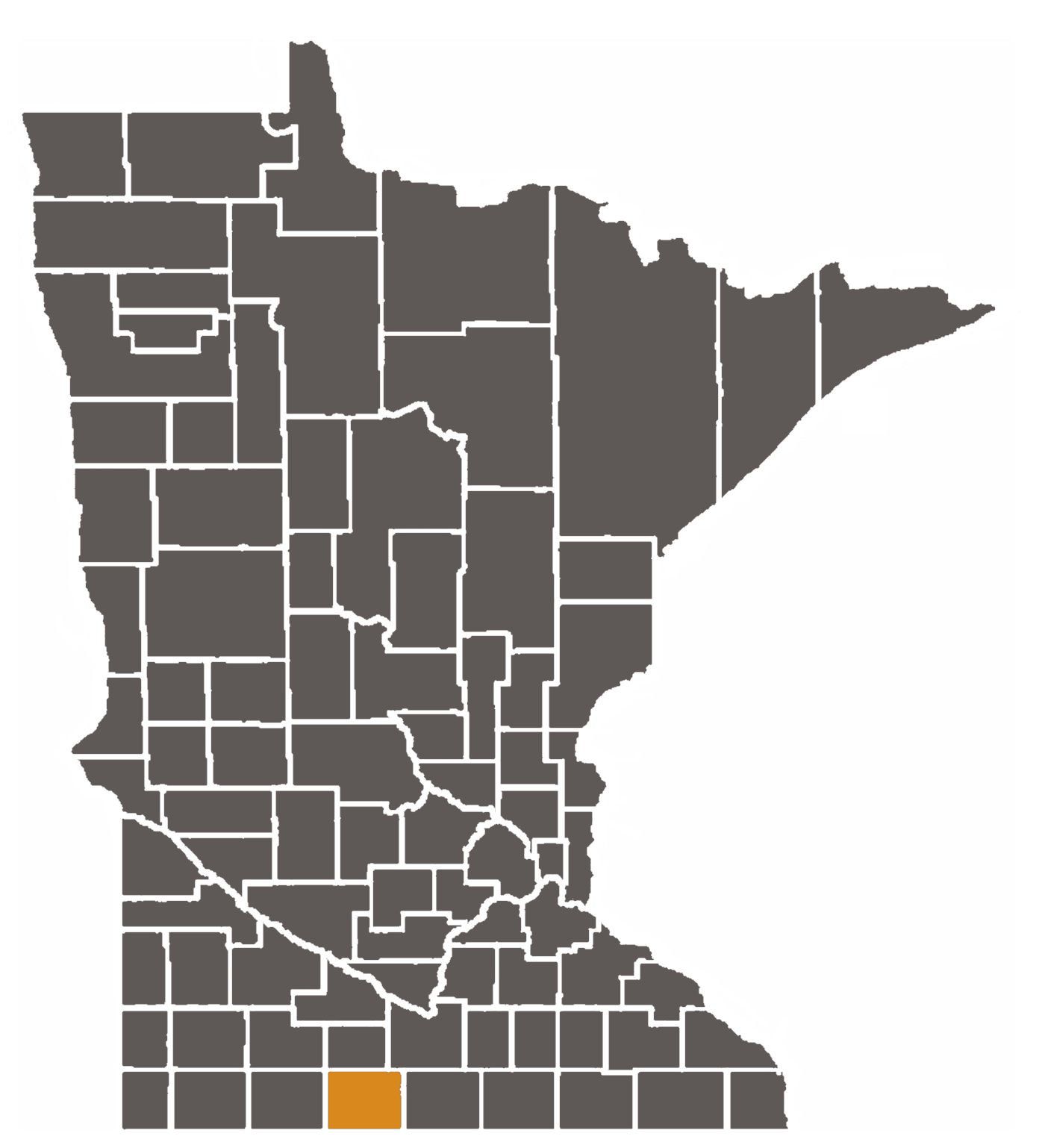 Minnesota map with Martin County hightlighted
