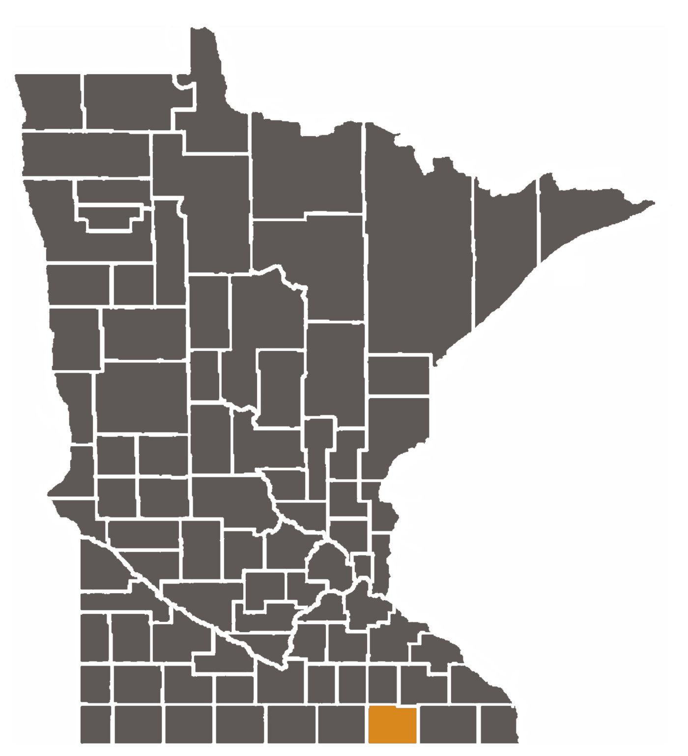 Minnesota map with Mower County highlighted.