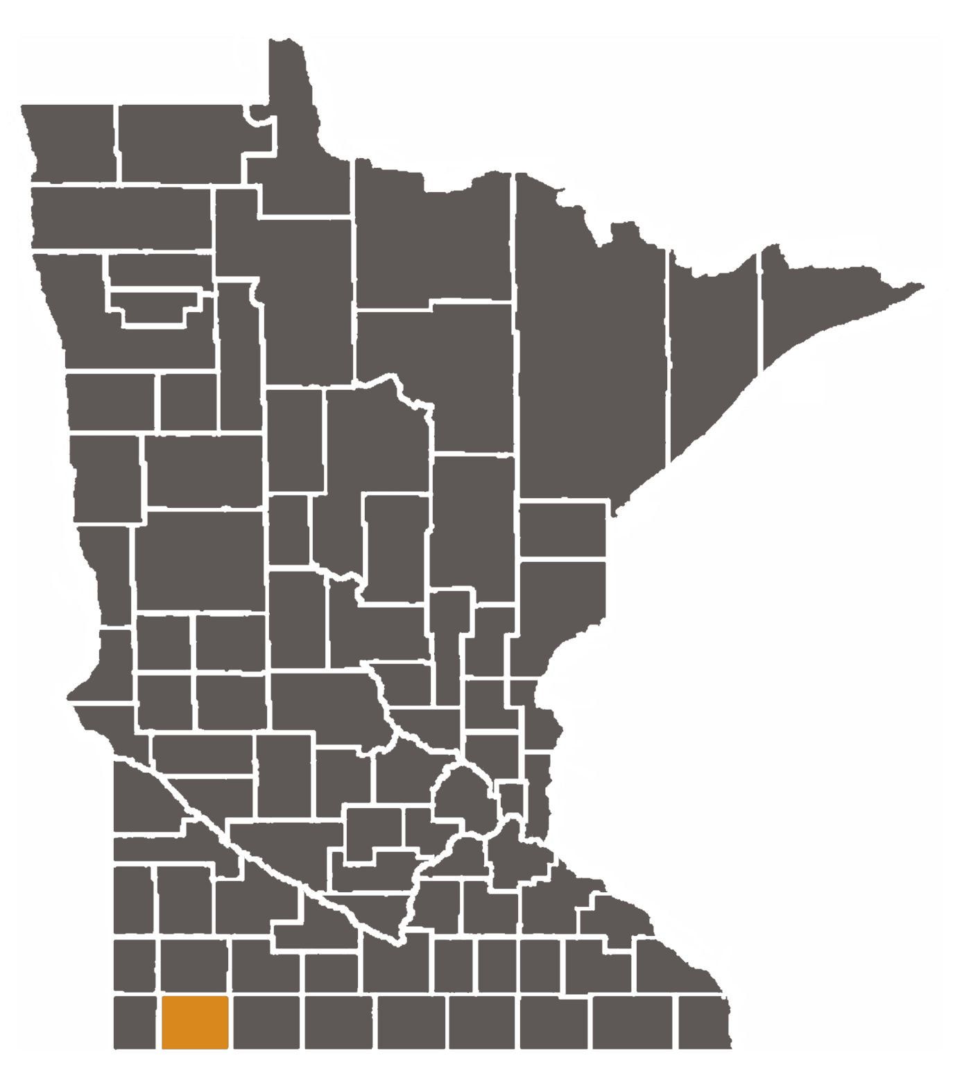 Minnesota map with Nobles County highlighted.