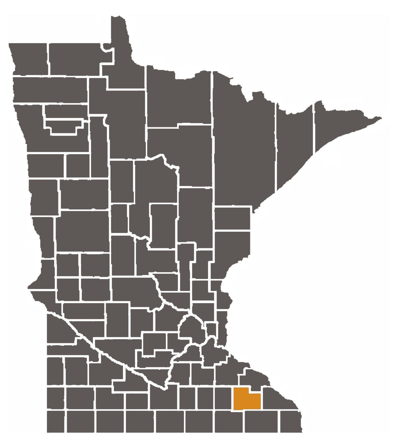 Minnesota map with Olmsted County highlighted.