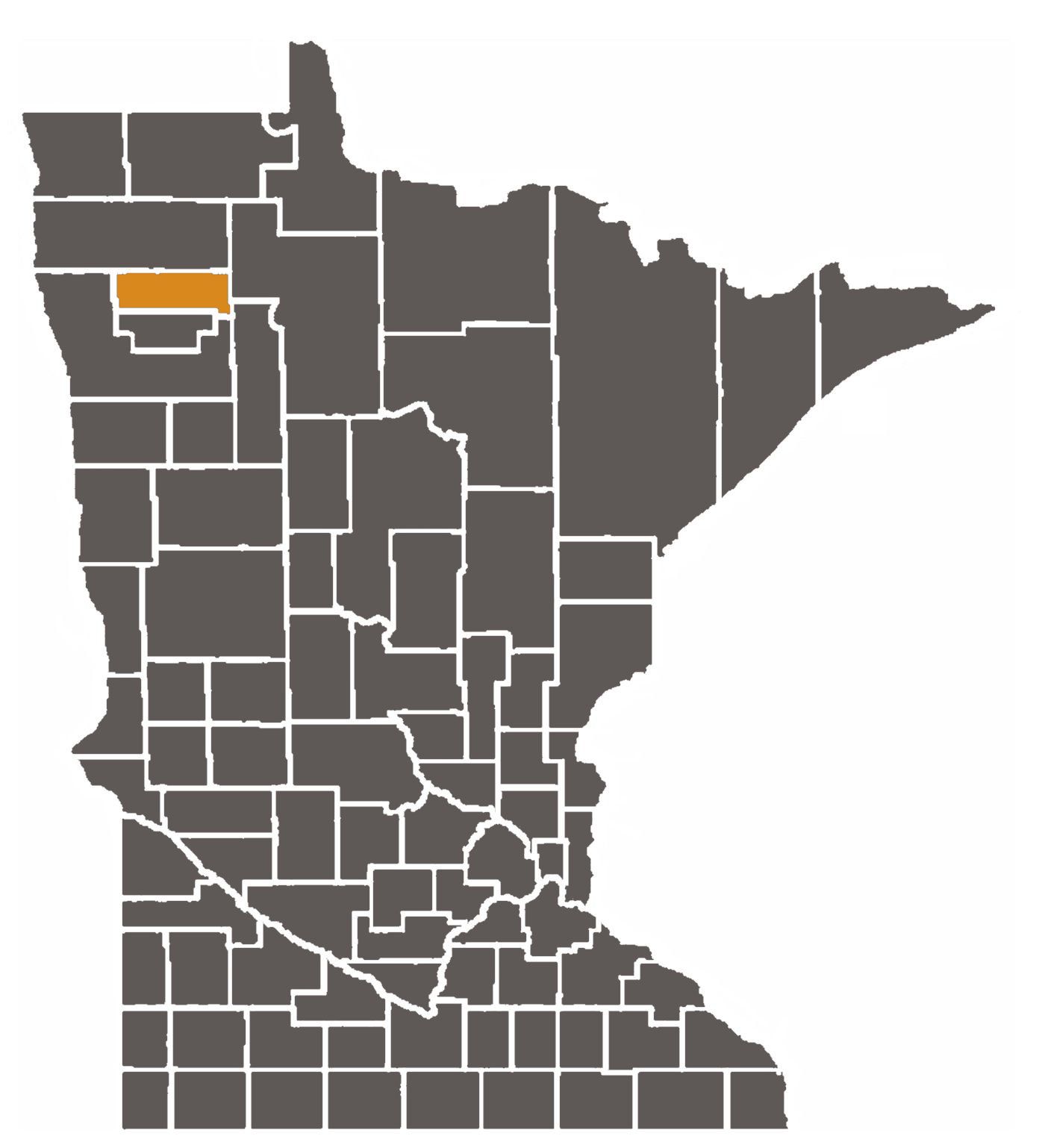 Minnesota map with Pennington County highlighted.