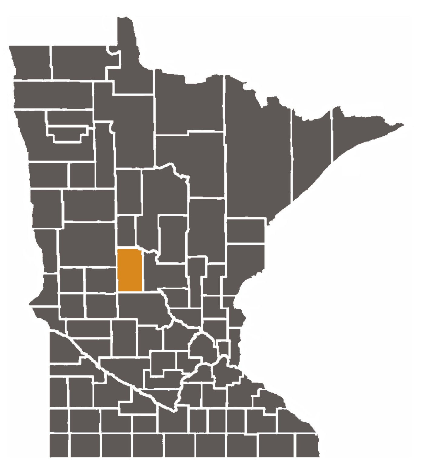 Minnesota map with Todd County highlighted.