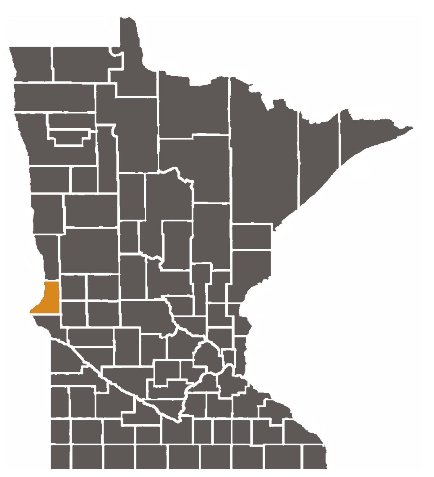 Minnesota map with Traverse County highlighted.